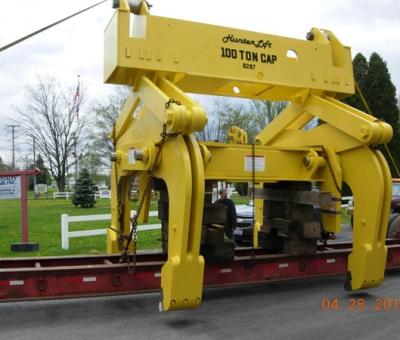Repaired yellow drag line slab from Hunter Lift.