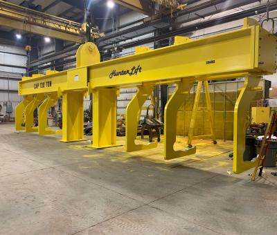 Yellow large custom gantry-style lifting frame from Hunter Lift.